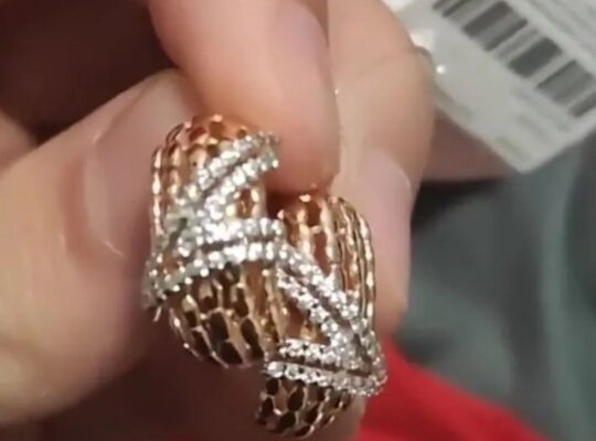 Серги позолоченные с фианитом 48 камней