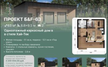 Каркасный дом 63м³
