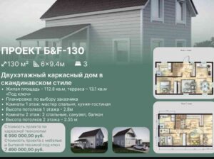 Каркасный дом 130м³